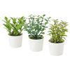 FEJKA Artifi potted plant w pot, set of 3, in/outdoor herbs