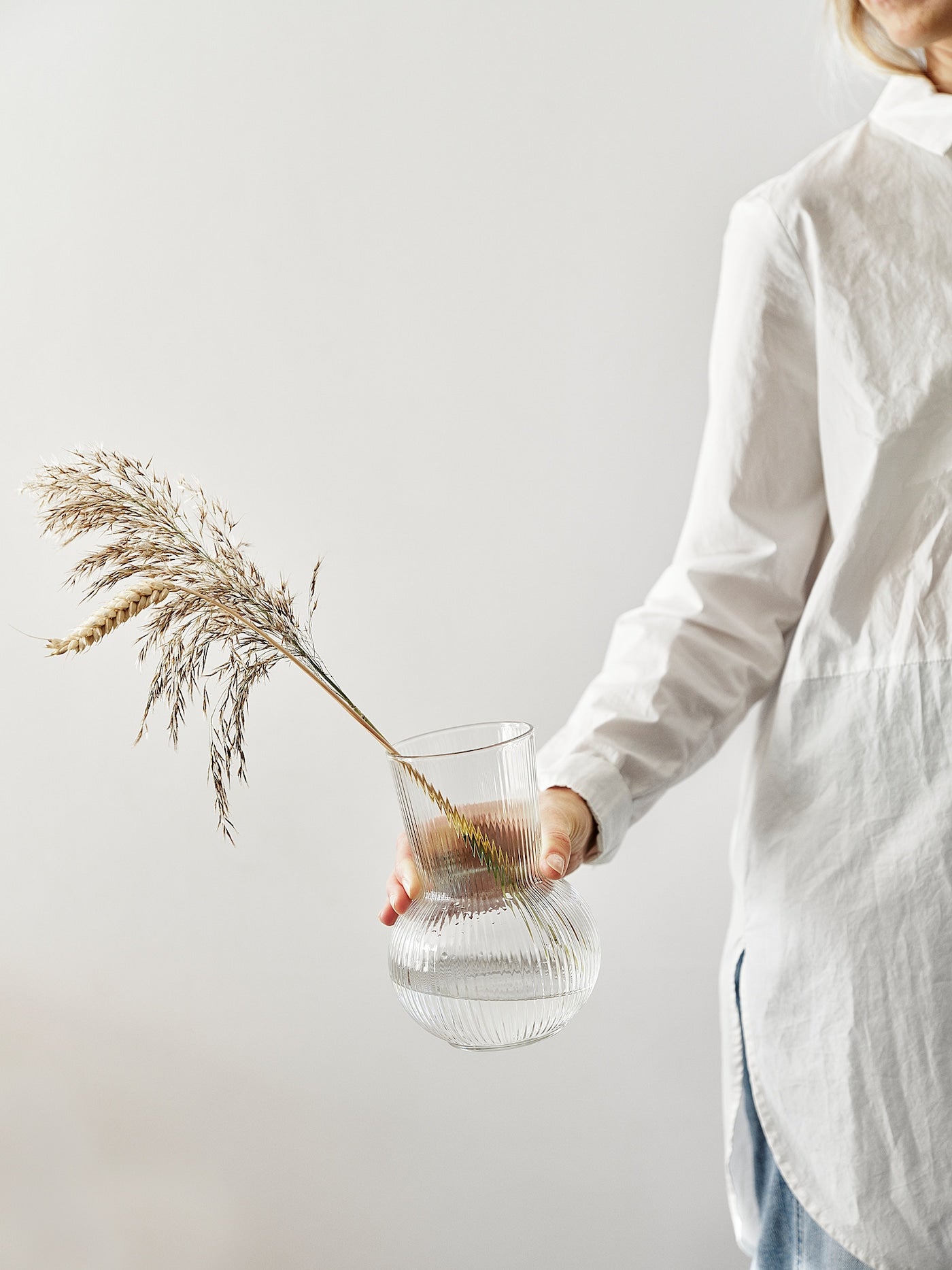 PÅDRAG Vase, clear glass, 17 cm