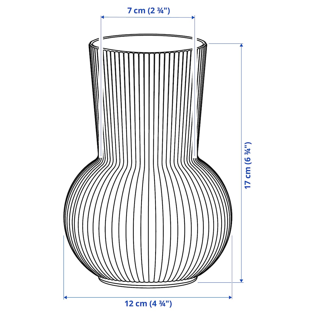 PÅDRAG Vase, clear glass, 17 cm